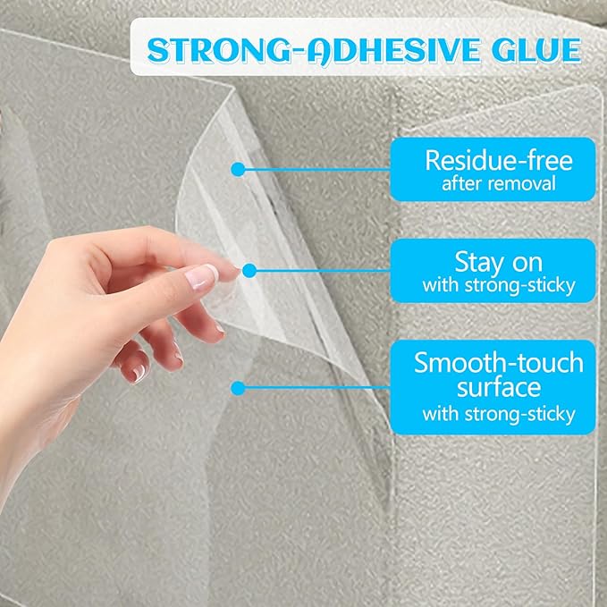 Anti Cat Scratch Furniture Protector, Single-Sided Sticky Couch Protector for Cats Claws, Cat Protection for Furniture, Walls, Doors with 50 Twist Pins(11.8" x 136")