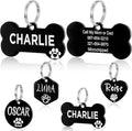 YEHANTI Dog Tags Engraved for Pets - Personalized Dog Tags with Lovely Icons, Durable Stainless Steel Pet ID Tags for Small Large Dogs Cats, Bone Custom Dog Name Tags Engraved on Both Sides, Small