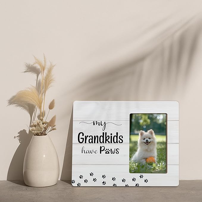 Dog Grandparents Picture Frame Gifts, Dog Grandma Gift, My Grandkids Have Paws Frames Fits 4x6 Photo