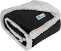 PetAmi Dog Blanket for Small Medium Dogs, Pet Bed Blanket Cat Puppy Kitten, Fleece Furniture Couch Cover Protector Sofa Car, Soft Sherpa Dog Throw Plush Reversible Washable, Mini 29x40 Black