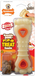 Nylabone Knuckle Bone Pop-In Treat Toy Power Chew Toy for Dogs, Interactive Treat Dispensing Enrichment Dog Toy, Long Lasting Chicken Flavor, Large Dogs - Up to 50 lbs