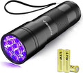 UV Light 395nm Blacklight Flashlight: Vansky 12 LED Black Light Mini Pet Urine Detection for Invisible Dog/Cat Dried Urine Stains on Carpet, Scorpion Finder, Resin Curing