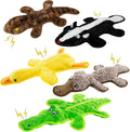 No Stuffing Dog Squeak Toys, 5 Pack Chew Toys with Crinkle to Keep Them Busy, Plush Puppy Teething Toys for Indoor & Outdoor Play, Best Birthday Gift for Large Breed