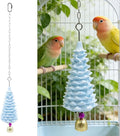 Bird Beak Grinding Stone - Tree Shaped Natural Mineral Parrot Chew Toy with Bell - Hanging Cage Accessories for Parakeets, Cockatiels, Budgies, Lovebirds & Small to Medium Birds