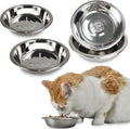 4 Pcs Stainless Steel Cat Bowls, 5.5 Inch Whisker Friendly Shallow Cat Food Bowls, Small Metal Pet Dish for Kittens and Indoor Cats, Basic Replacement Plates for Elevated Feeder Stands,Dishwasher Safe