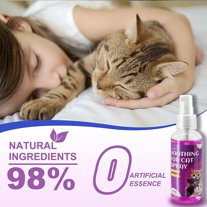 Cats Calming Pheromone Spray & Calming Solution for Cats, Anti Anxiety Pet Products - Feline Calm Pheromones, Cats Reduces Scratching Furniture Peeing Marking Calming Cat for Travel 240 ml