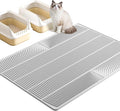 TRZZ XXL Extra Large Cat Litter Mat, Silicone Litter Box Mat for Floor, Waterproof & Non-Slip, Easy to Clean, Cat Litter Trapping Mat & Kitty Litter Catcher for Scatter Control (Light Gray)