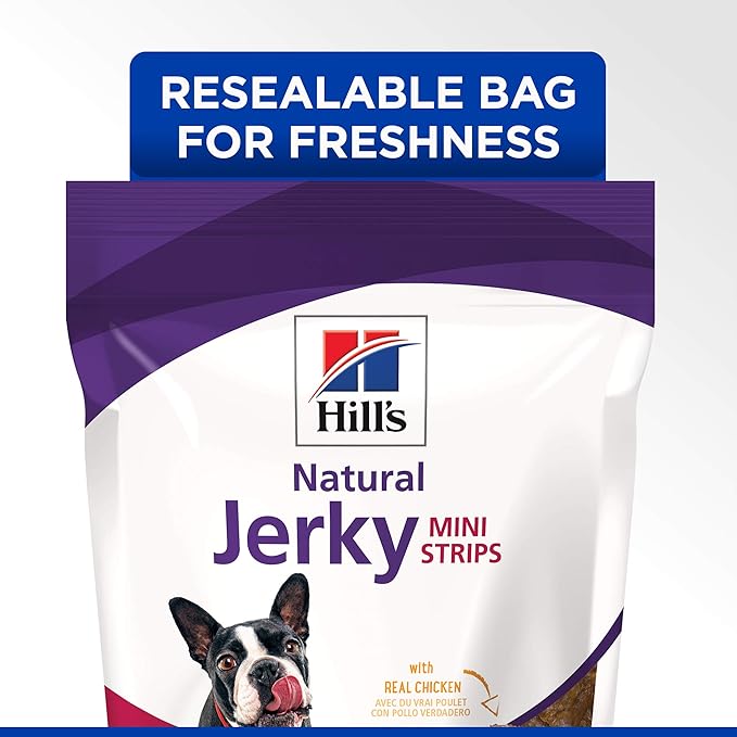 Hill's Natural Jerky Strips, All Life Stages, Great Taste, Dog Treats, Chicken (Small & mini Breeds), 7.1 oz Bag (Pack of 2)