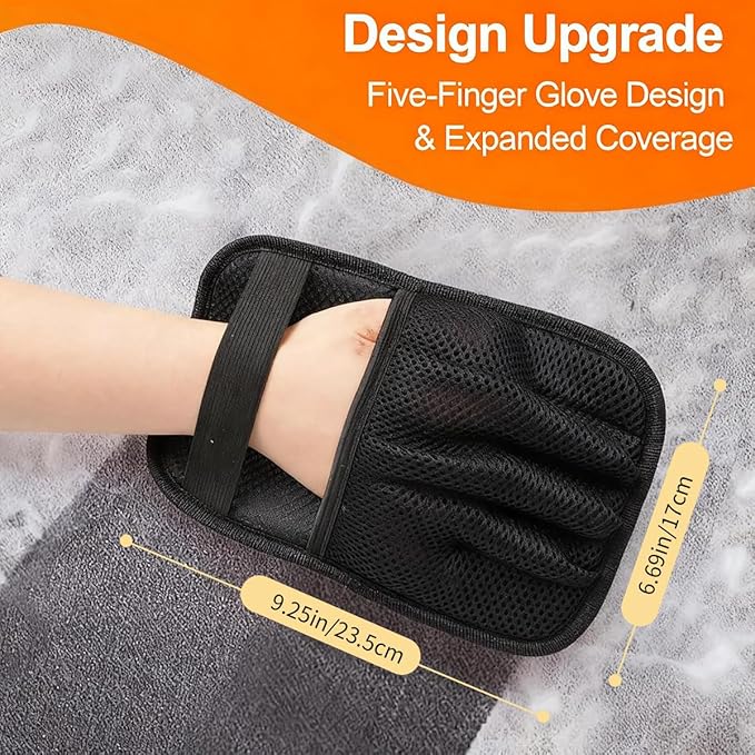 Pet Hair Removal Gloves for Cats and Dogs Five-Finger Electrostatic Pet Hair Gloves Newly Upgraded Pet Hair Removal Tools Suitable for Laundry,Couch,Carpet,Car Seat