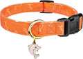 Cotton Handmade Dog Collar Cute and Distinctive Patterns Orange Fish with Pendant for Girl Boy Dogs Collars M