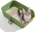 Gefryco Senior Cat Litter Box Low Entry Extra Large Litter Box for Indoor Cats Corner Low Cat Pan