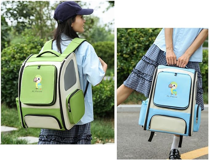 Small Bird Carriers Bag with Multiple Storage Pocket for Treats and Toy Easy to Carry Pet Transport Backpack Travel Bag