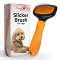 Poodle Pet Slicker Brush - For Dogs, Cats, Rabbits - Matted/Loose Fur, Knots - Suitable for Doodle/Goldendoodle Grooming and Shredding Short/Long Hair (Orange)