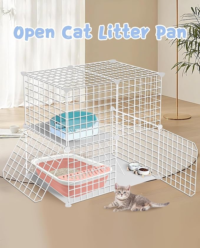VCEPJH Kitten Litter Box Low Entry Litter Box for Senior Cats - Shallow Cat Litter Pan Collapsible Litterbox for Travel Pink