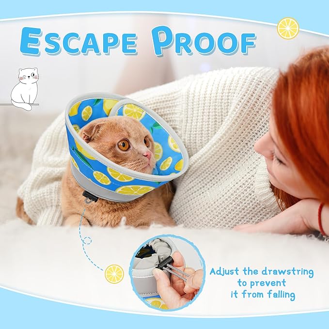 Cat Cone Collar Soft to Stop Licking, Adjustable, Foldable Lightweight Kitten Cone After Surgery Recovery for Cats & Kittens, EVA Material, Royal Blue, S