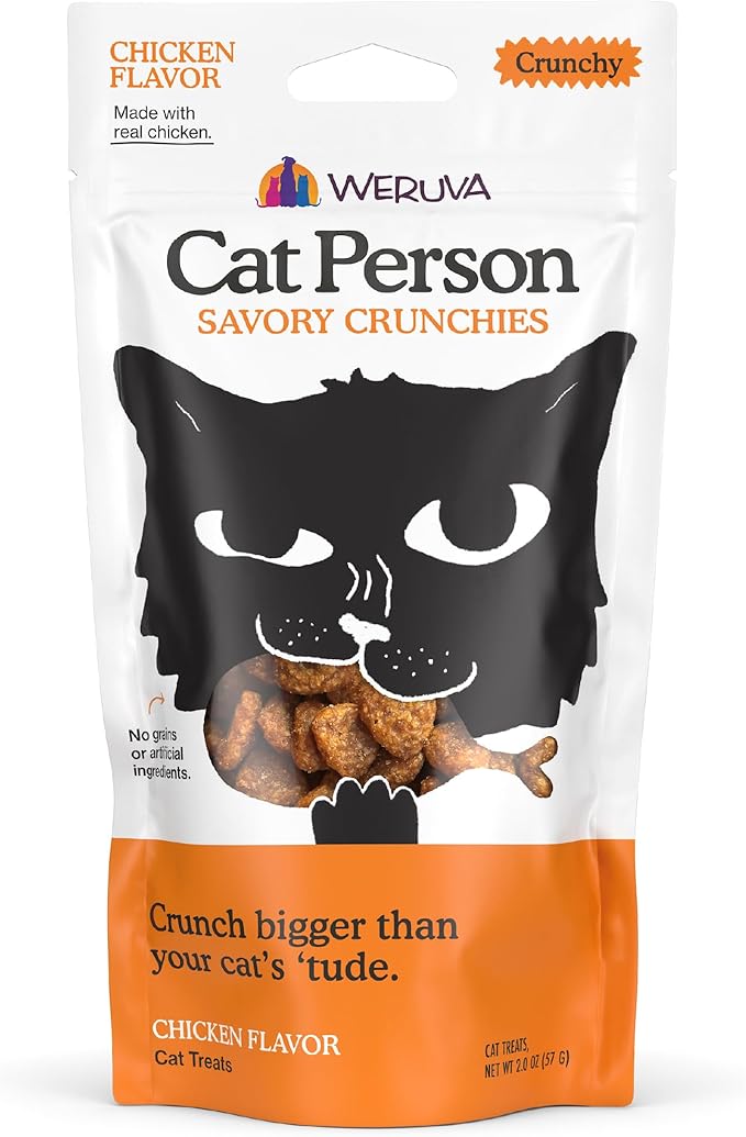 Cat Person, Chicken Savory Crunchies Cat Treats, 2oz Bag