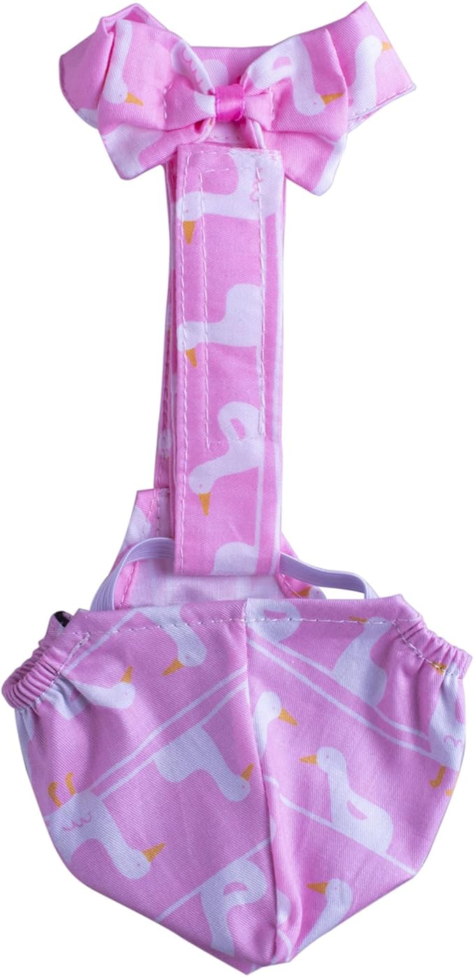 BestParts Adjustable Diaper Waterproof Reusable Diapers, Cloth Diaper Wearable Poultry for Farm Pet Goose, Pet Duck,Pet Chicken, Adhesive Version (Pink Swan, S(0.55-2.2pounds), 1, Count)