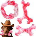 Rensh 3-Pack Tough Dog Chew Toys for Aggressive Chewers, Almost Indestructible Dog Toys for Medium Large Breed, Super Chew Toy to Keep Them Busy & Reduce Boredom, Teeth Cleaning Training, Milk Flavor
