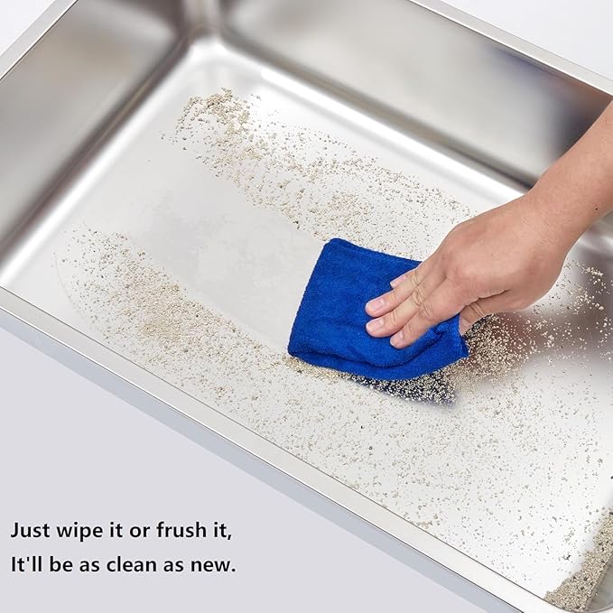 XL Stainless Steel Litter Box, Extra Large High Sided Metal Cat Litter Box with Lid and Scooper, Easy Clean, Non Stick & No Smell-24"x16"x12"