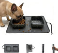 Travel Dog Bowls 20oz, BPA-Free Silicone 2-in-1 Pet Food Water Bowls, Portable Collapsible Dog Bowls for Traveling Camping Hiking Outdoor
