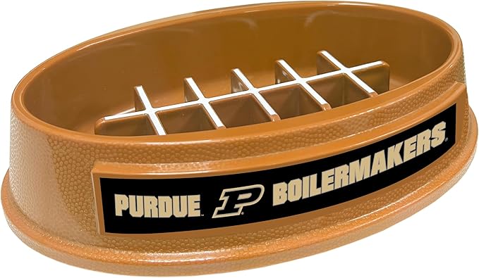 NCAA Super-Bowl - Purdue Boilermakers Slow Feeder Dog Bowl. Football Design Slow Feeding Cat Bowl for Healthy Digestion. Non-Slip Pet Bowl for Large & Small Dogs & Cats
