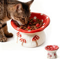 Cat Slow Feeder Bowl, Ceramic Slow Feeder Cat Bowls, Cute Mushroom Elevated Cats Bowl, Anti-Fatigue & Anti-Vomiting