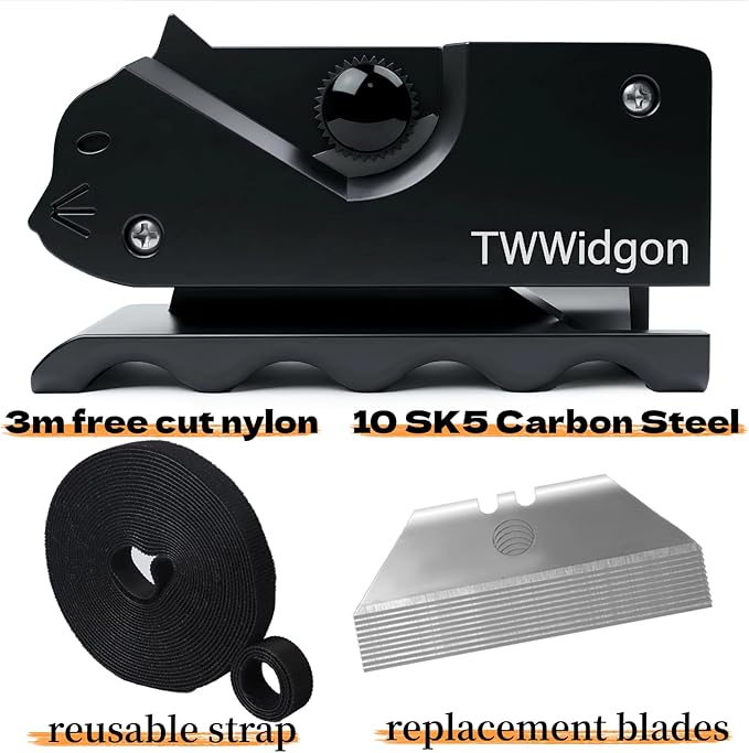 Cardboard Cutter for Cat Scratchers,Includes 10 Blades,3m nylon reusable strap,Non 3D Printed,DIY Cat Scratchers Cardboard Strip Tool,,Cardboard Cutting Machine for Cat Lovers(Black, Non-3D Printed)