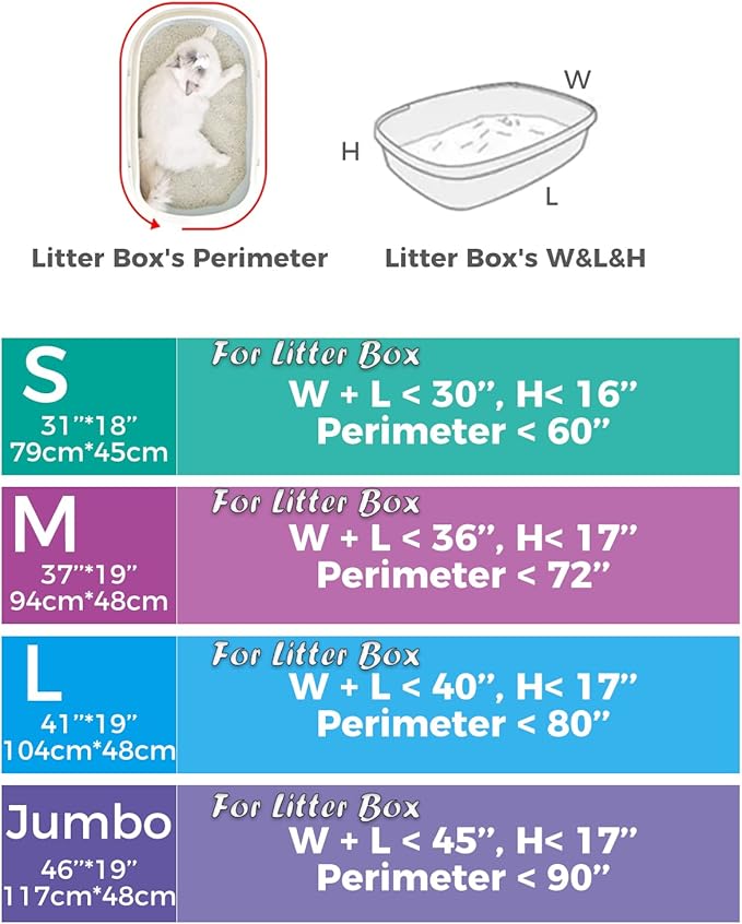 Cat litter Box Liners, 30 Count 46" x 19" XXL Heavy Duty Litter Tray Liner Bags with Drawstring for Extra Large Cat Litter Box
