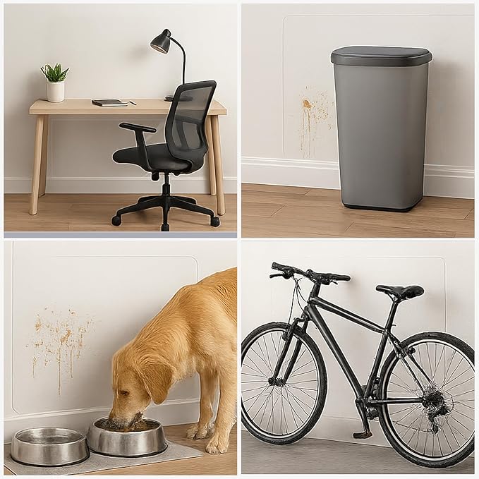Clear Wall Protector, Non Adhesive Electrostatic Clear Contact Paper Door Protector from Dog Scratching Plastic Stickers for Kitchen & Office from Bin, Furniture Door, Wallpaper Scratch Dog Cat, 6.6ft