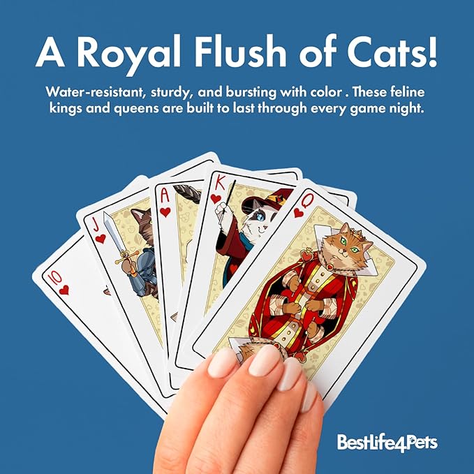 Cat Playing Cards Themed Deck for Adults - Collectible Card Games for Teens, Women and Men - Card Games For Adults on Family Game Night - 54 Cards for Solitaire or Poker - Fun Gifts for Cat Lovers