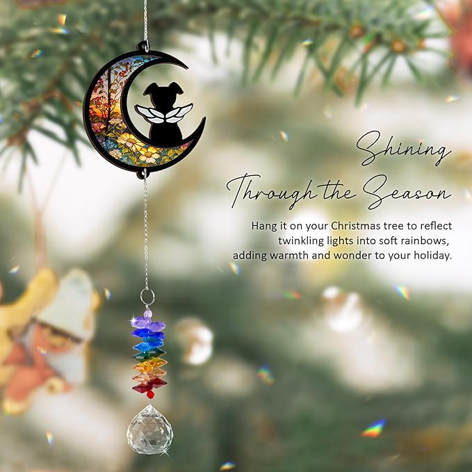 Pet Memorial Suncatcher - Dog Memorial Ornament - Pet Loss Gift - Dog Sunset - Meaningful Heartfelt Unique Gifts - Remembrance Keepsake - Mother's Day for Dog Mom Dad