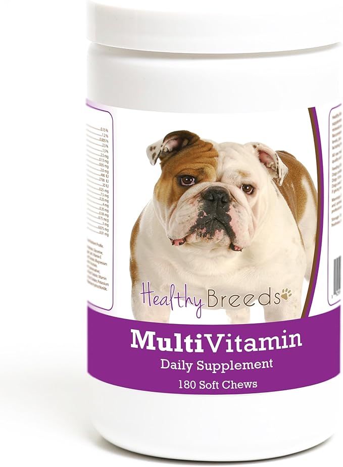 Healthy Breeds Bulldog Multivitamin Soft Chew for Dogs 180 Count