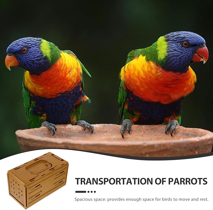 SUPVOX Portable Bird Carrier Cage for Small Parrots and Parakeets Lightweight Plastic Travel Transport Crate with Handle Hanging Bird Cage Suitable for Cockatiels