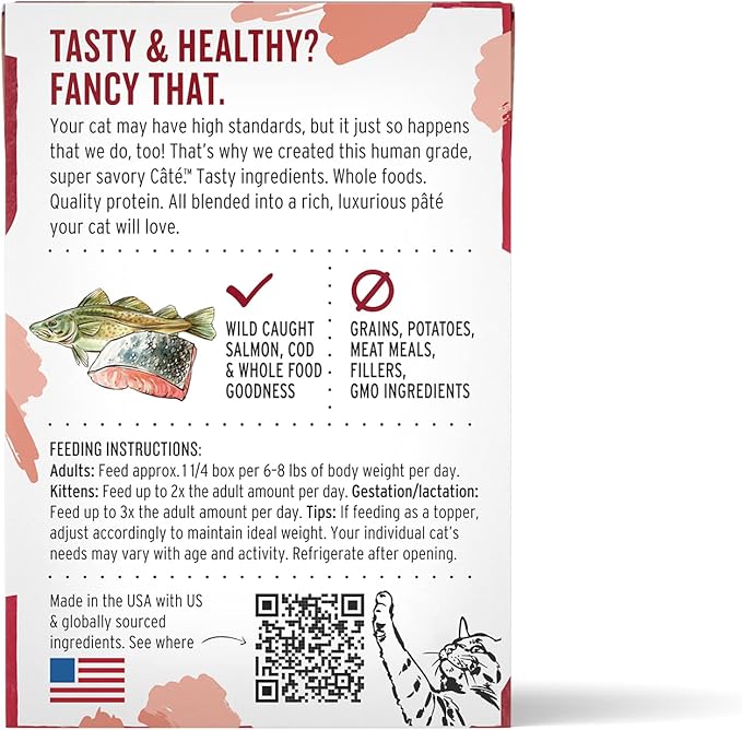 The Honest Kitchen Human Grade Câté™ Grain Free Salmon & Cod Pâté Wet Cat Food, 5.5 oz (Pack of 12)