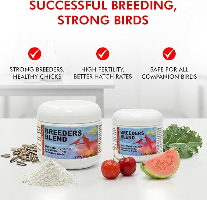 Morning Bird Breeders Blend 3 oz – Protein Supplement for Birds – Supports Breeding, Chick Growth, Muscle Development & Immune Health – Daily Vitamin Blend for Strong Bones & Overall Health