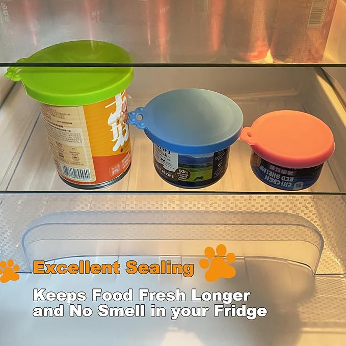 Yobbai 3 Pack Cat Food Cans Lids, Food Safe BPA Free & Dishwasher Safe,Silicone Can Lids Covers for Cat Food Cans