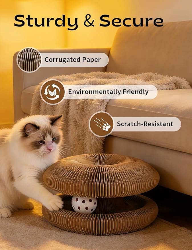 2 Pack Kitty Kurlzs Cat Scratcher Toy, Magnet Kitty-Curls Twisty Paws Cat Toy, 2026 Upgrade KittyKurls Cat Scratcher with Play Balls, Twisty Paws Cat Toy for Indoor Cats