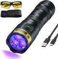 DARKBEAM UV Flashlight 395nm Black Light, 3 LEDs 20W Powerful Ultraviolet Flashlights Rechargeable, Mini Woods Lamps Long Life for Resin Curing, Pet Urine Detection, UV Nail Glue, AC Leak