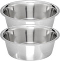 Stainless Steel Dog Bowl 2-Pack Metal Food and Water Dish (10" inch Outer Diameter) Pet Feeder Replacement Bowls Dishwasher Safe, Easy to Clean (10 Cups)