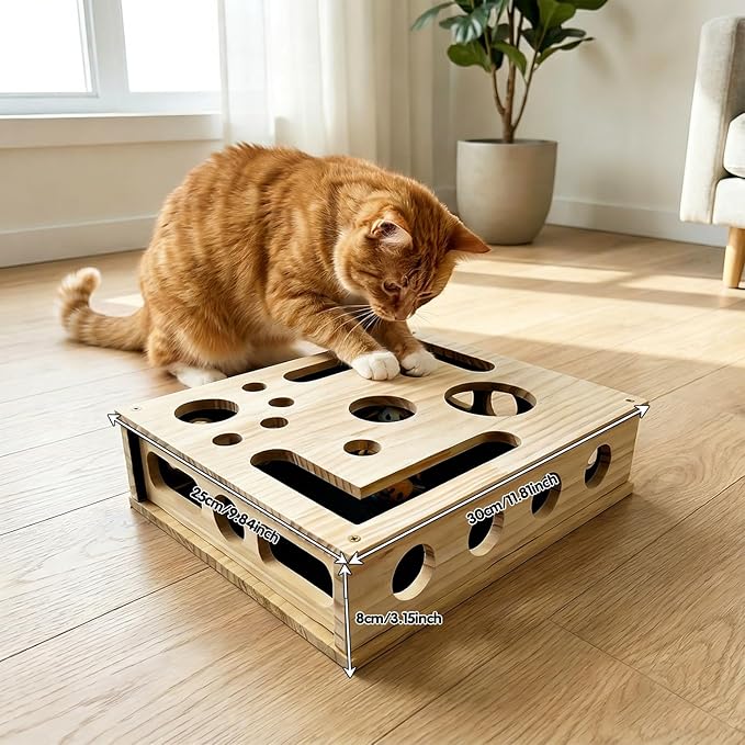 2026 New Cat Scratch Puzzle Enrichment Box, Cats Nail File Enrichment Box with Sandpaper Inside, Stress-Free Alternative to Trimming Nails, Cat Toys Interactive for Indoor Cats Nail Scratcher