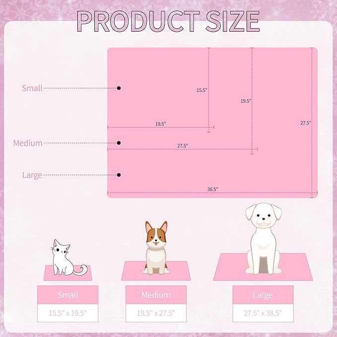 NACOCO Pet Cooling Mat Cat Dog Cushion Pad Summer Cool Down Comfortable Soft for Pets and Adults (M, Pink)