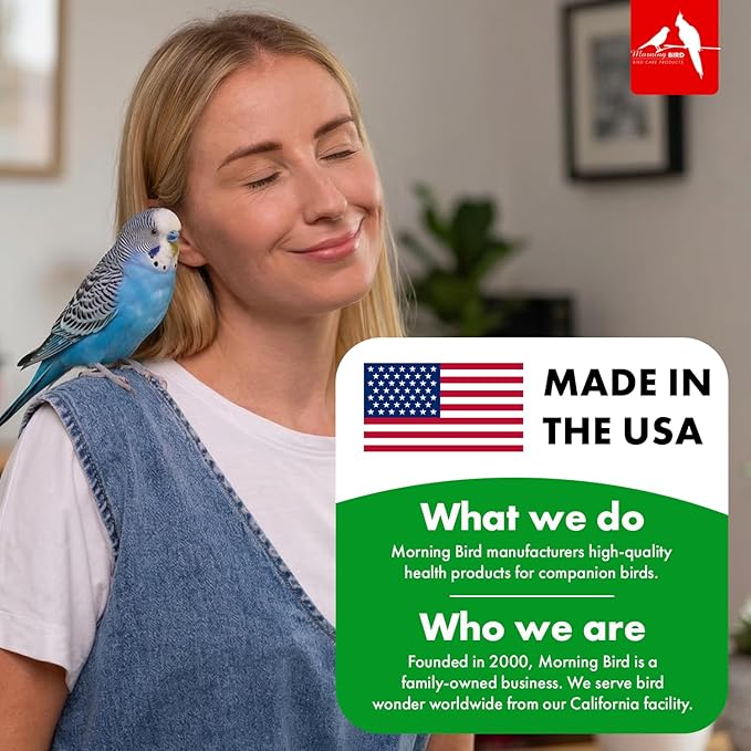 Morning Bird Spirulina 4.5 oz – Organic Superfood Supplement for Birds – Rich in Vitamins, Protein & Amino Acids – Ideal for Parakeets, Cockatiels, Budgies, Finches, Canaries & Parrots