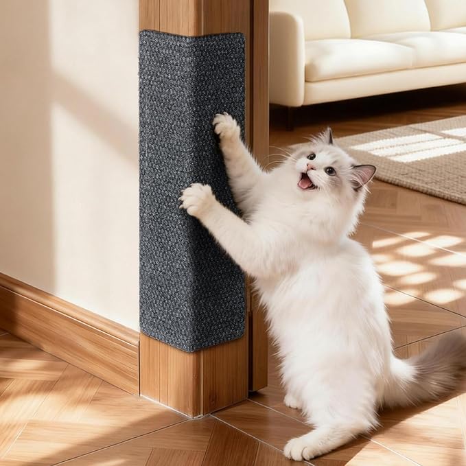 Wall Cat Scratcher for Indoor Cats,19.6x7.8”Corner Cat Scratcher,Cat Scratch Pad Furniture Protector for Door & Wall,Couch, Durable Cat Scratching Board Easy Mount(Grey, 19.6”x7.8”)