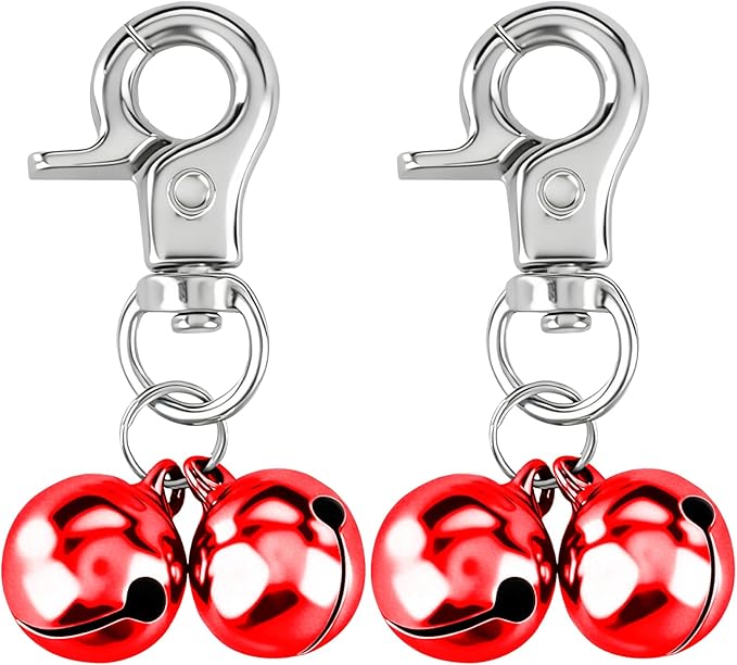 EXPAWLORER Pet Bells for Dog Cat Collar Charm - 2 Pack Cat Collar Accessories Bells Loud, Pet Jingle Ornament Training Pendant Neck Decoration, Tracker for Saving Birds, Red