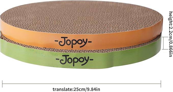 Round Cat Scratcher Replacement Pads -Circle Scratcher Pad Cardboard Cat Scratchers Refill 10 inch Diameter 7/8 inch Thickness(Green and Yellow Cardboard 2PCS)