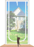 Cat Screen Door 32x83'' Reinforced Cats Resistant Mesh Screen Door with Zipper Closure, Pets Scratch Proof Screen for Living Room, Bedroom, Patio, Fits Openings 30x81''