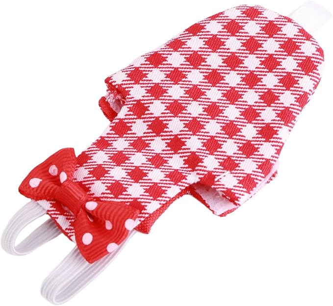 Bird Diaper Red Cotton Adjustable Parrots Pilot Suit for Macaw Budgies Safe Soft Comfortable for Parakeet 1x Bird Diaper (25.5cm Red Plaid)