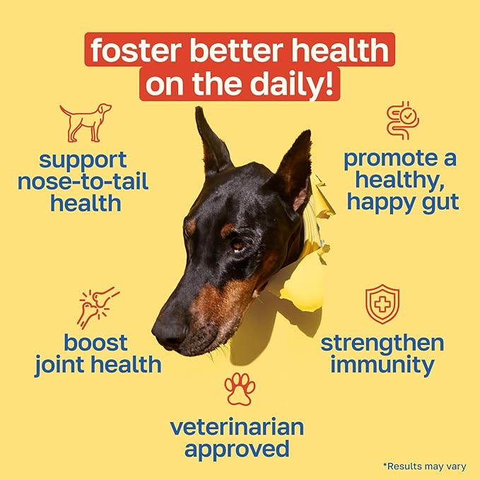 Happy Paws 10-in-1 Dog Multivitamin, Supplements for Dogs for Daily Nutritional & Immune Support, Suitable for All Breeds & Ages with Coconut Oil, Vitamin D3 and Biotin, Vegan Lamb Flavor, (200 Chews)