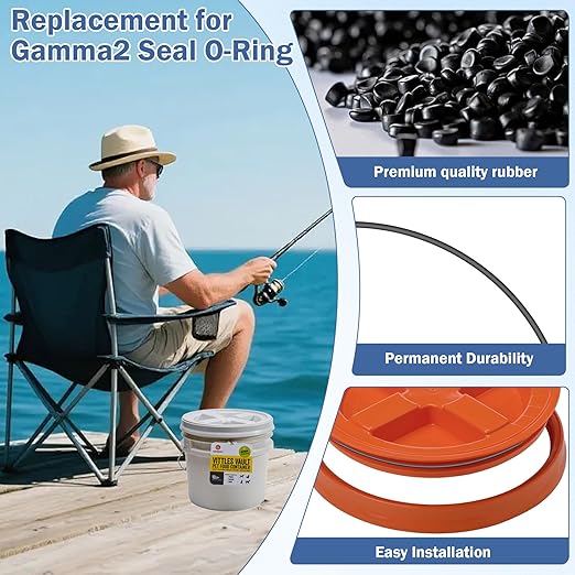 for Gamma2 Seal Replacement O-Ring (one Pair) for 9" lids (Pet Food containers) (Pack of 2)