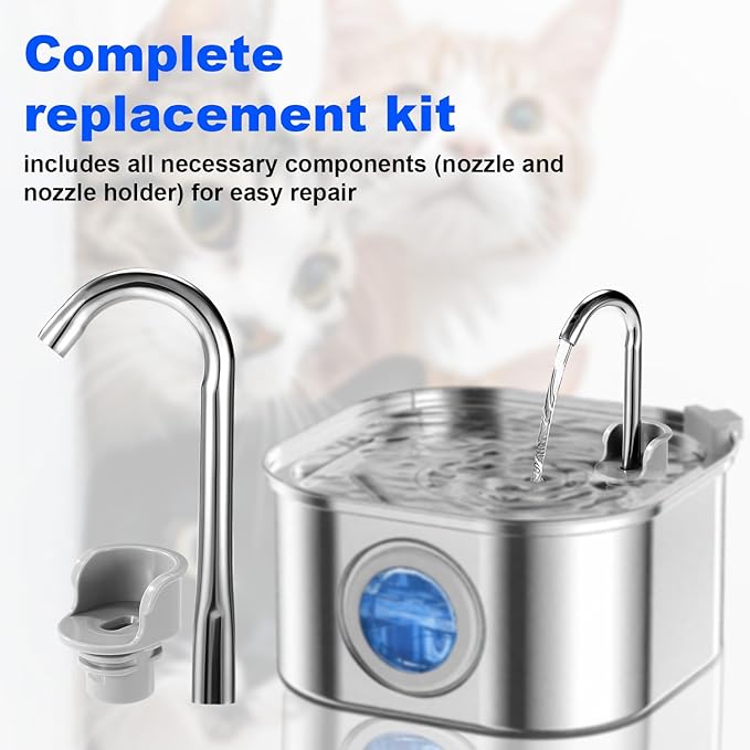 Cat Water Fountain Spout and Spout Holder, Pet Dog Drinking Water Dispenser Replacement Parts for 108oz/3.2L and 84oz/2.5L Kitty Fountain Accessories Set